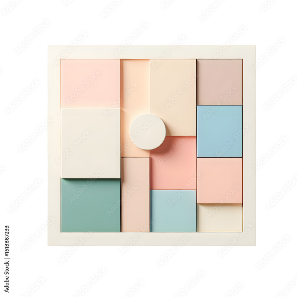 Fototapeta premium Abstract Pastel Geometric Shapes Composition Modern Minimalist Design