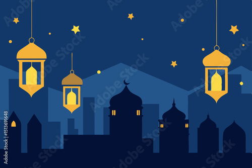 lanterns switching on one by one across an islami