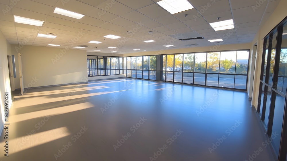 Obraz premium premium business space with structural lighting and large windows,