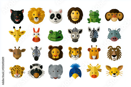 Wallpaper Mural set of creative cartoon animal toys Torontodigital.ca