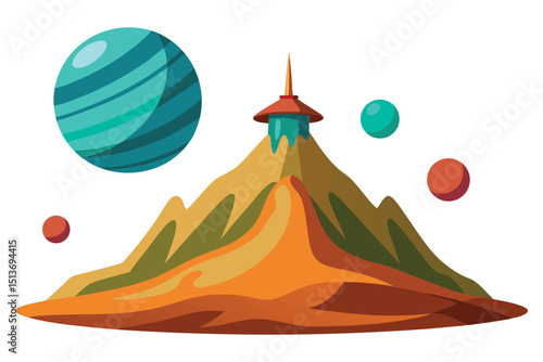 Hill in alien planet