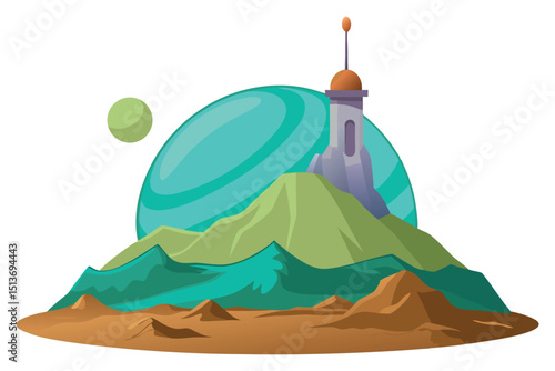 Hill in alien planet