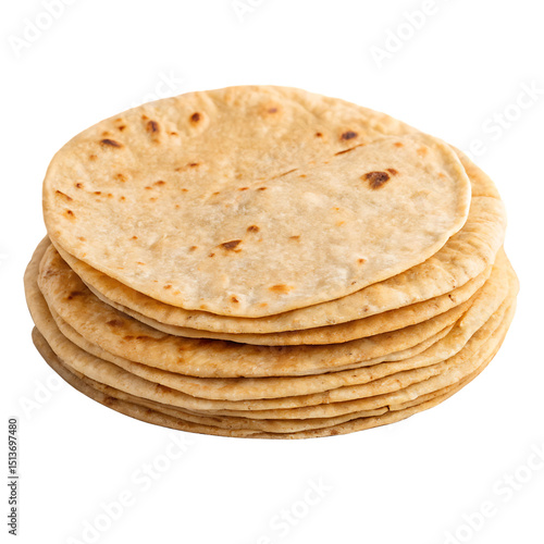 Stack of pancakes isolated on a transparent background
