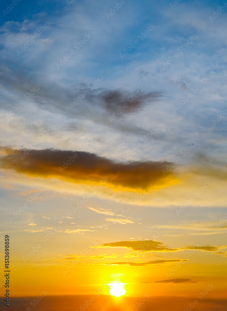 Obraz premium Beautiful sky background - Sunset (Sunrise) sky with light clouds.