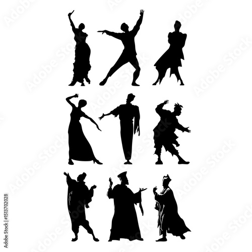 Vintage Theatre Cast Set - Classic Costume Silhouettes 