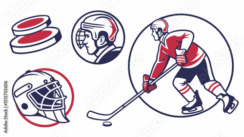 Hockey Icons – Players, Sticks, Puck, Helmets, Goals & Gear