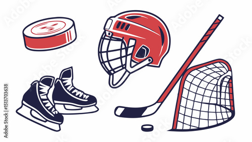 Hockey Icons – Players, Sticks, Puck, Helmets, Goals & Gear