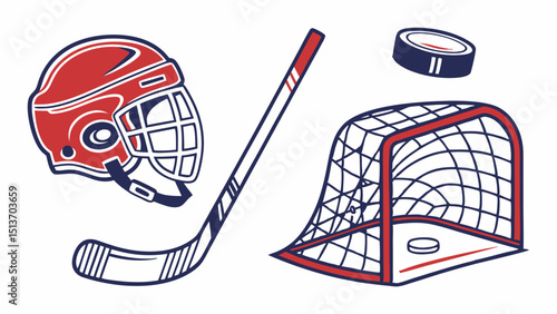Hockey Icons – Players, Sticks, Puck, Helmets, Goals & Gear