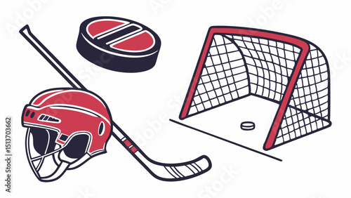 Hockey Icons – Players, Sticks, Puck, Helmets, Goals & Gear