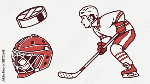 Hockey Icons – Players, Sticks, Puck, Helmets, Goals & Gear
