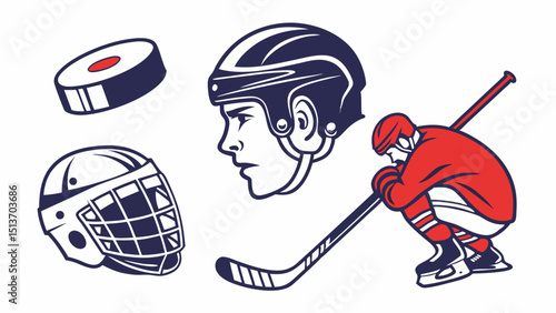 Hockey Icons – Players, Sticks, Puck, Helmets, Goals & Gear