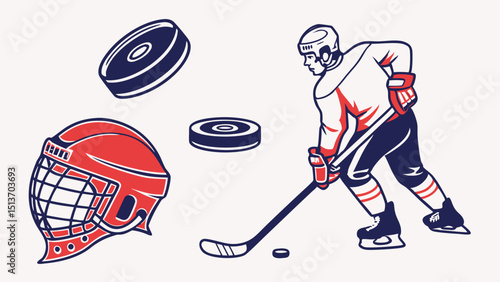 Hockey Icons – Players, Sticks, Puck, Helmets, Goals & Gear