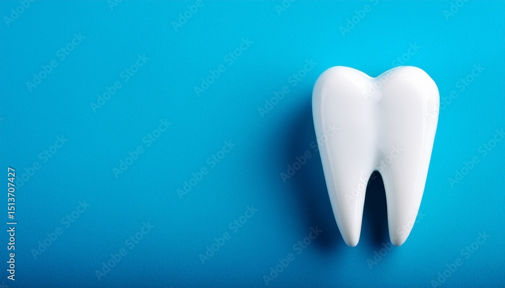 healthy white tooth isolated on blue background for dental health awareness healthy white tooth isolated on blue background for dental health awareness
