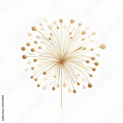 Gilded Sparks firework gold isolated watercolor vector illustration svg