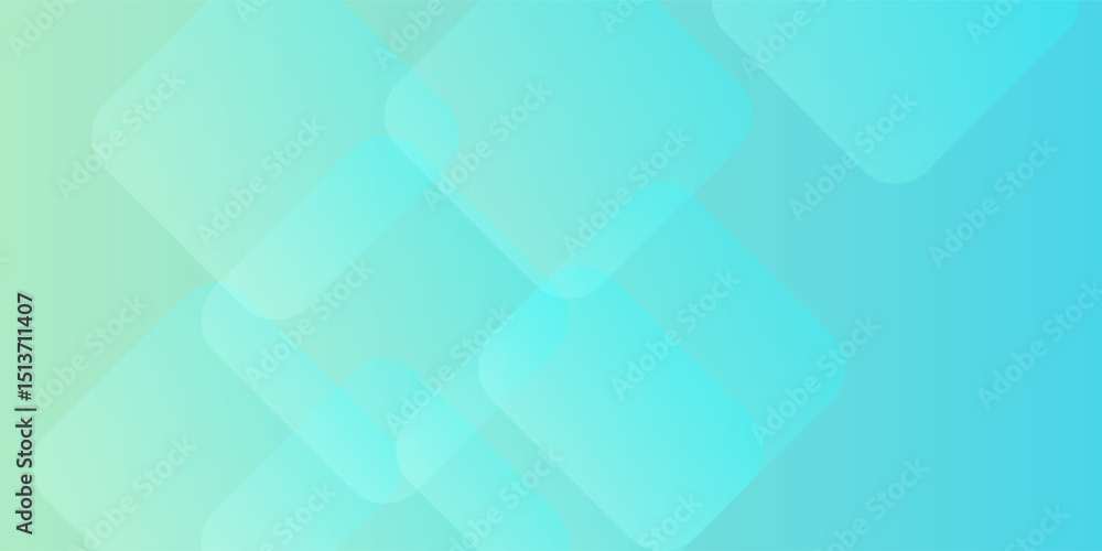 Obraz premium Minimal abstract background. Banner design with blue and green color gradation. Colorful and creative design.