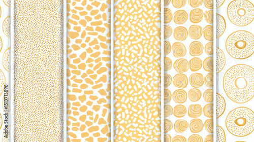 Stylish yellow patterns with various textures for pastry shop design  