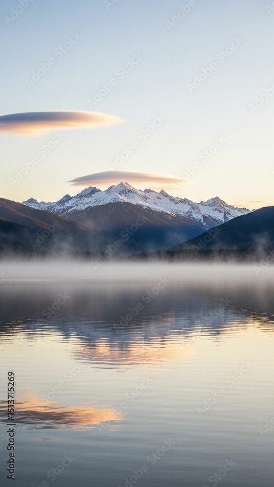 Obraz premium sunset over the lake