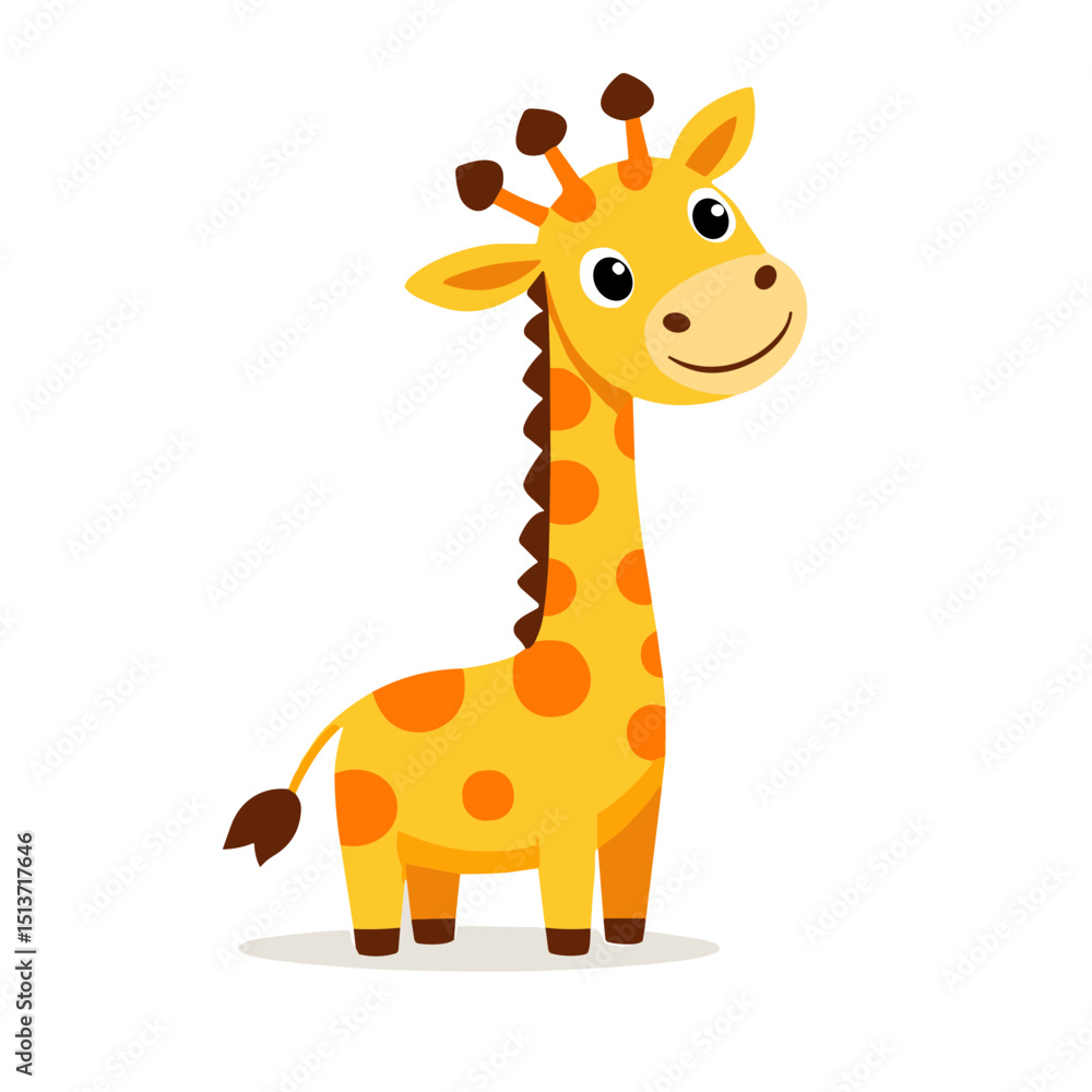 Fototapeta premium vector illustration of giraffe cartoon isolated on white background