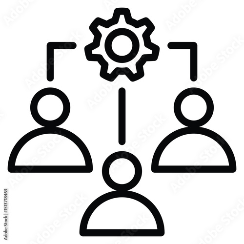 Team Work Icon Line Vector Illustration