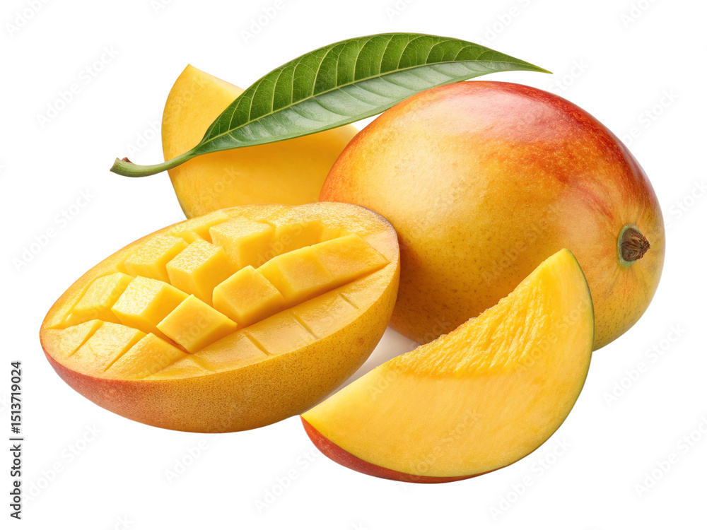 Fototapeta premium mango on transparent background Ai-Generated