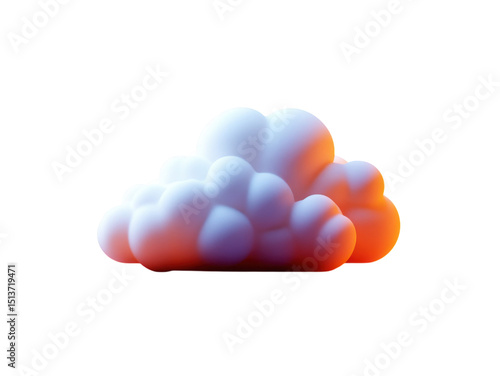 A large cloud with a red and orange hue