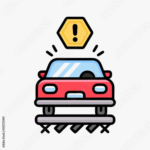 Car Problem Warning Icon - Vehicle Maintenance Alert