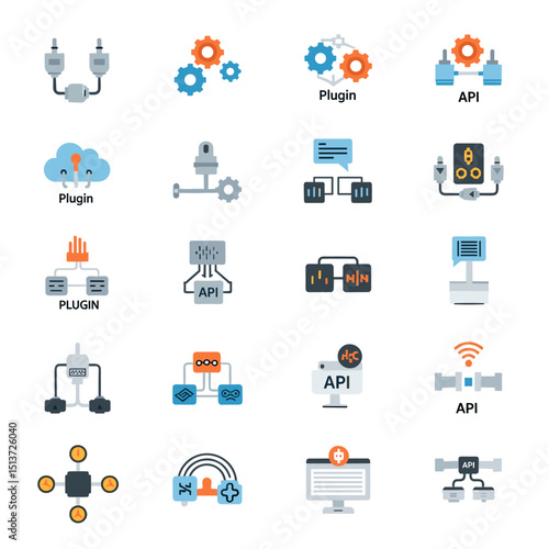 Digital Connectivity Collection: An array of meticulously crafted illustrations showcases diverse elements of digital connections, user interfaces, and data exchange.