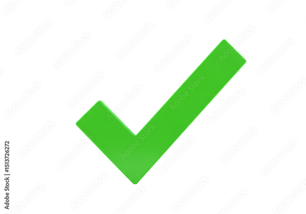Affirmative Symbol A Vibrant Green Checkmark isolated on transparent baackground Affirmative Symbol A Vibrant Green Checkmark isolated on transparent baackground