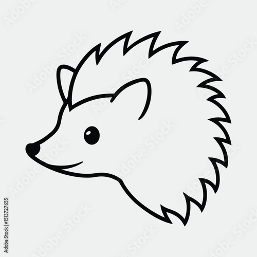 line art of a hedgehog head 