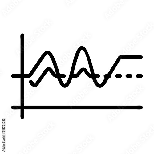 Continuous pulse line with variation icon on transparent background for web and graphic design