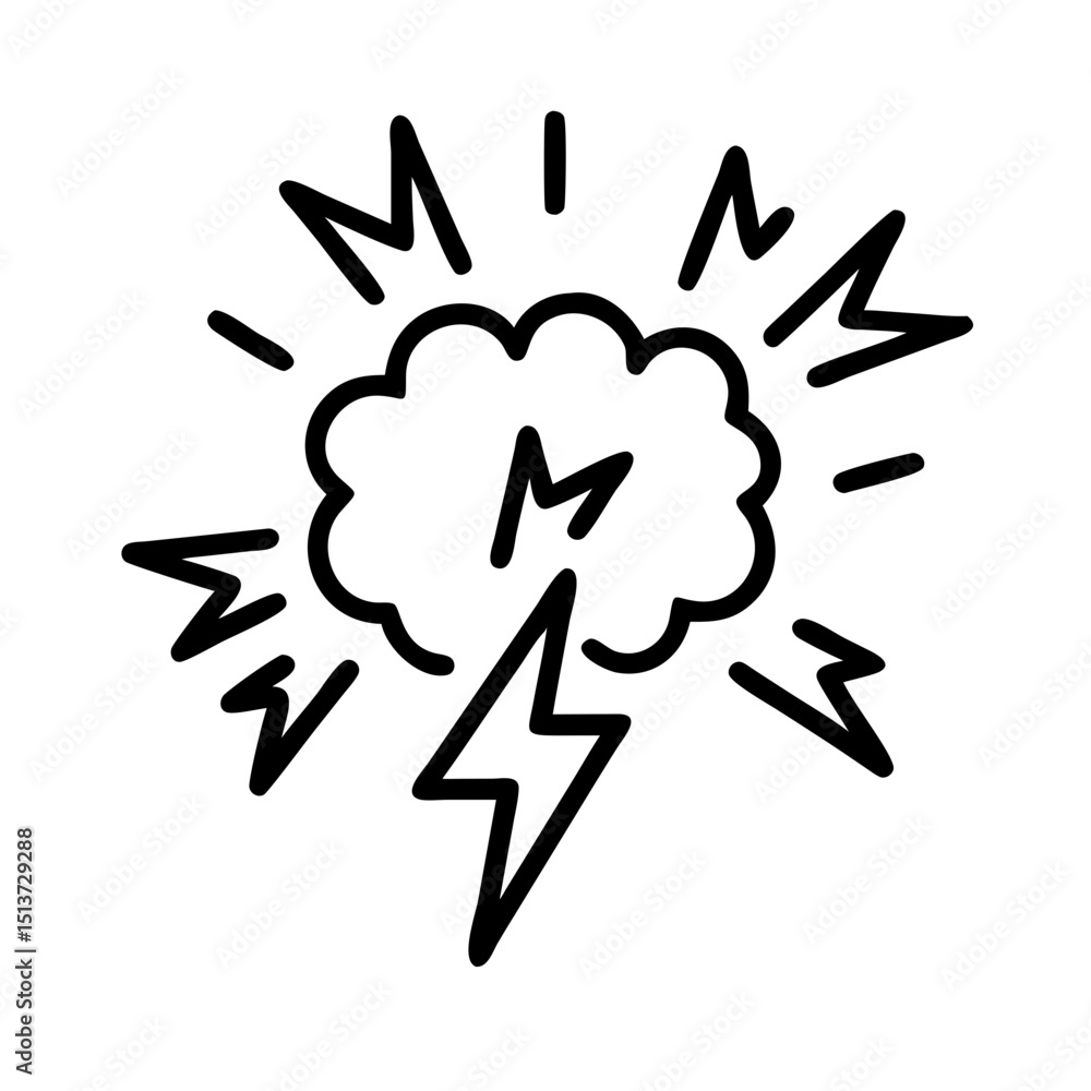 Fototapeta premium Lightning flared explosion bubble icon on transparent background for web and graphic design
