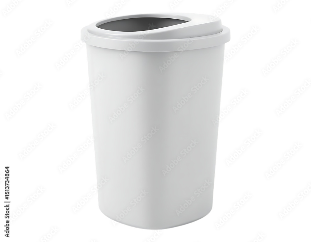 White Plastic Trash Can White Plastic Trash Can