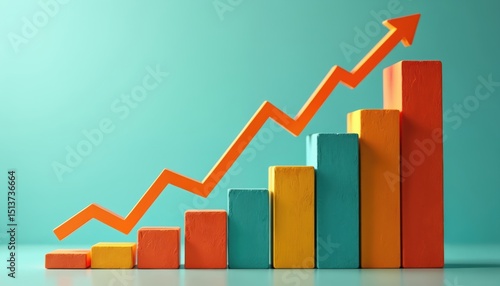 Business growth visualization with rising graph, column chart, orange arrow. Infographic shows progress, economic trend, financial success, investment, market analysis. Corporate presentation for Free Download Business growth visualization with rising graph, column chart, orange arrow. Infographic shows progress, economic trend, financial success, investment, market analysis. Corporate presentation for - GFXLoad