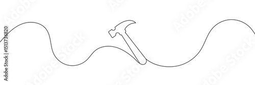 Continuous editable line drawing of hummer. Single line hummer icon