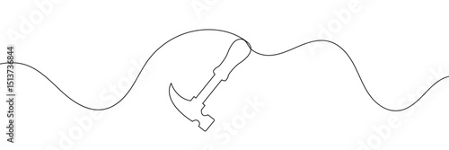 Continuous editable line drawing of hummer. Single line hummer icon