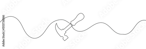 Continuous editable line drawing of hummer. Single line hummer icon