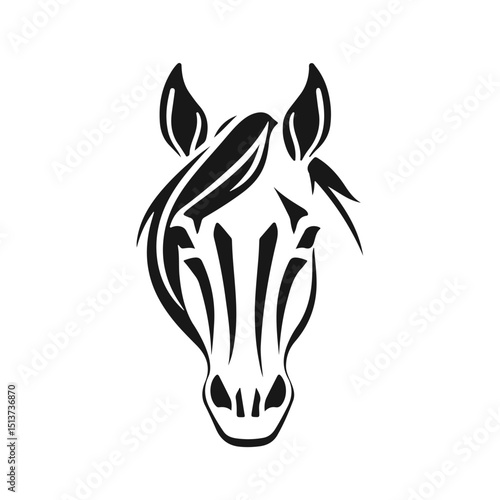 Horse head silhouette, horse head logo, animal emblem, horse symbol, vector illustration	