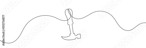Continuous editable line drawing of hummer. Single line hummer icon
