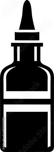 Anti Aging Ampoule Silhouette Vector Illustration