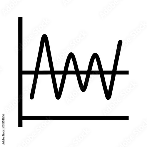 Silhouette mixed waveform with varying amplitudes icon on transparent background for web and graphic design