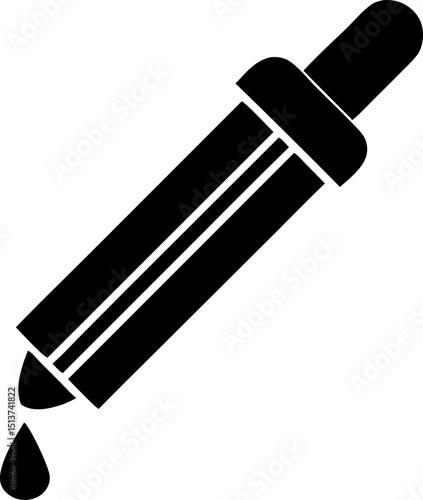 Eye Serum In Dropper Silhouette Vector Illustration