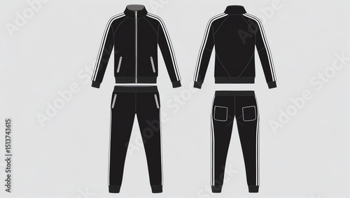 Wallpaper Mural Casual jersey suits (for sports, training etc.) vector illustration set  white and black Torontodigital.ca