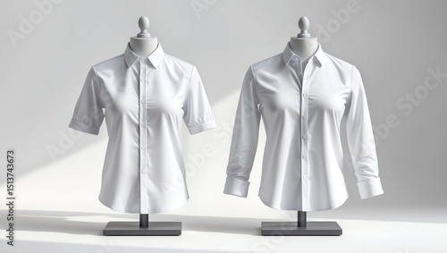 Wallpaper Mural Blank white short and long sleeve men shirt mockup, isolated  Torontodigital.ca