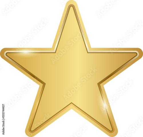 gold star seal sign on transparent background