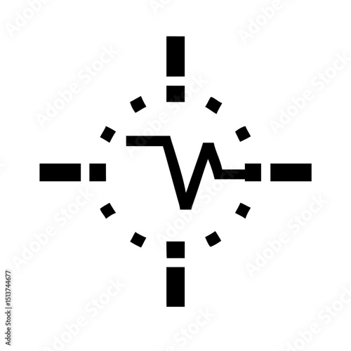 Silhouette small amplitude pulse sequence icon on transparent background for web and graphic design