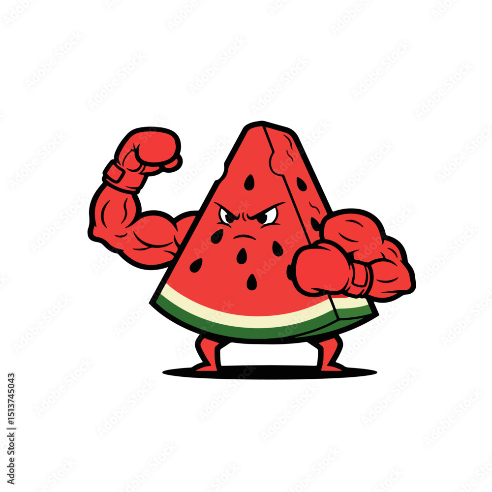 Strong Watermelon Cartoon Flexing Muscles Vector
Strong Watermelon Cartoon Flexing Muscles Vector