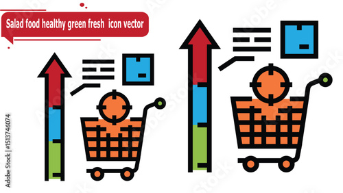 Salad food healthy green fresh  icon vector