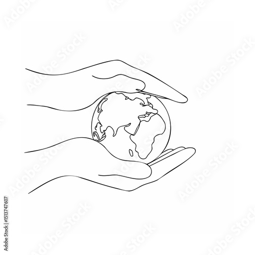 Earth held gently in hands symbolic of global care and environmental preservation