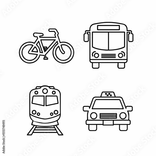  transportation including bicycle, bus, train, and taxi.

