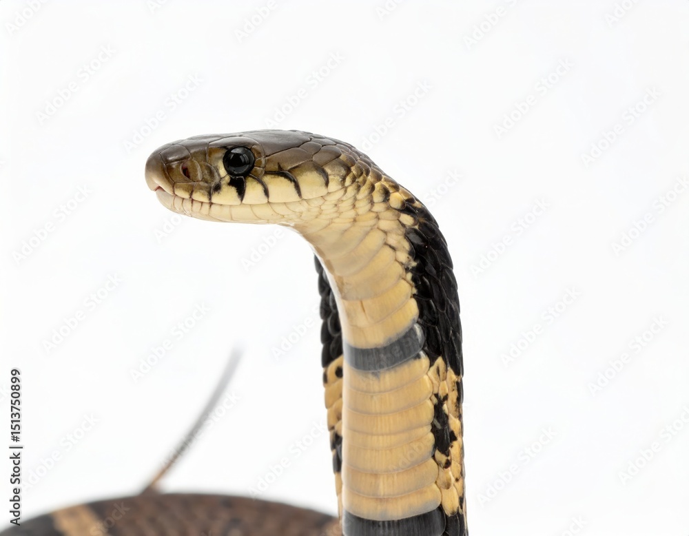 Fototapeta premium King cobra over white background, no shadows